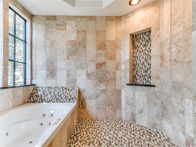 212 W Ridgewood Dr, Midwest City, OK 73130 - full bath with a whirlpool tub and tile walls