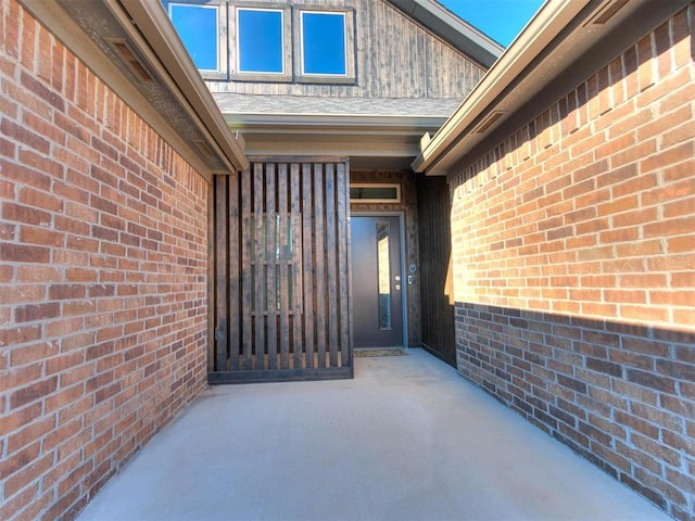 16125 Buffalo Dr, Moore, OK 73170 - doorway to property with brick siding