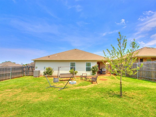 9436 SW 37th St, Oklahoma City, OK 73179 - rear view of house with cooling unit
