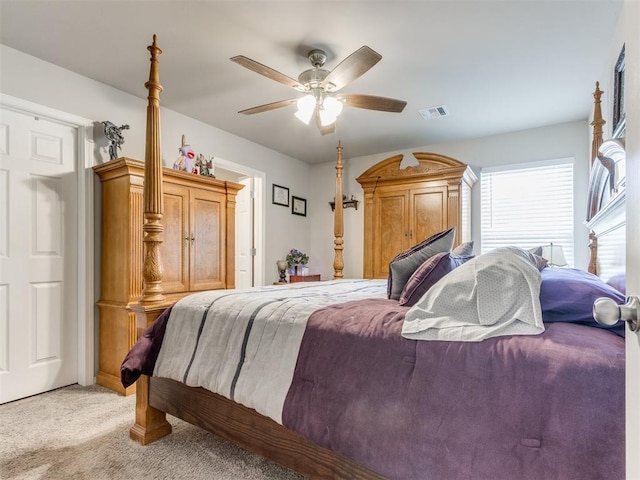 9436 SW 37th St, Oklahoma City, OK 73179 - bedroom featuring light colored carpet and a ceiling fan