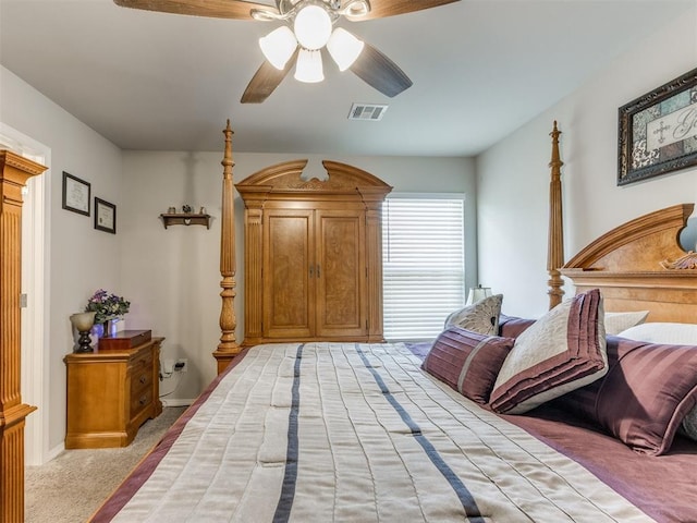 9436 SW 37th St, Oklahoma City, OK 73179 - bedroom with light carpet, a ceiling fan, and baseboards