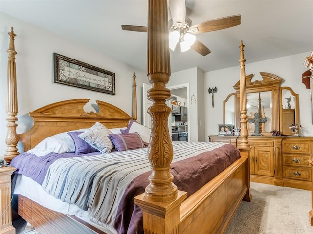 9436 SW 37th St, Oklahoma City, OK 73179 - carpeted bedroom featuring a ceiling fan