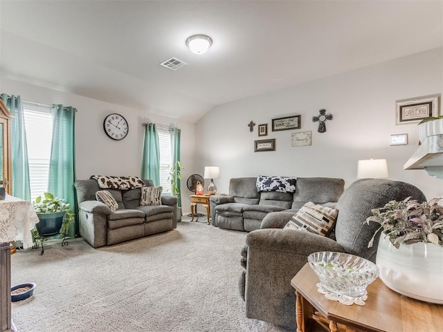 9436 SW 37th St, Oklahoma City, OK 73179 - carpeted living room with lofted ceiling