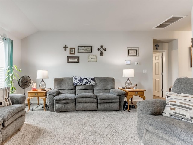9436 SW 37th St, Oklahoma City, OK 73179 - living room with carpet floors and vaulted ceiling