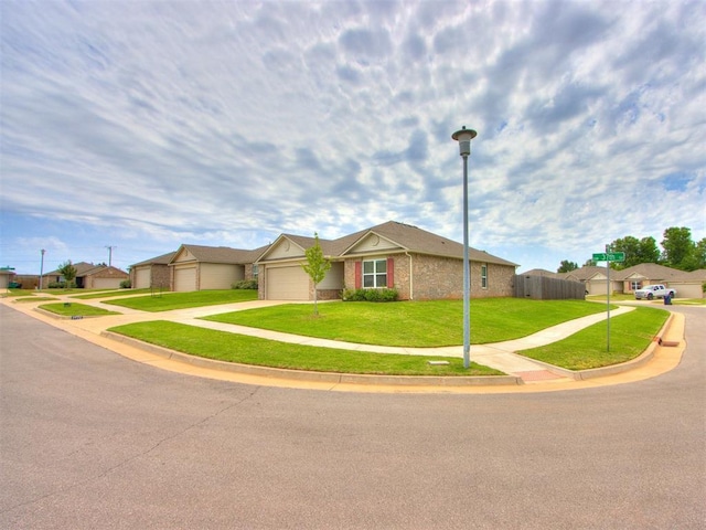 9436 SW 37th St, Oklahoma City, OK 73179 - single story home featuring brick siding, a garage, driveway, and a residential view
