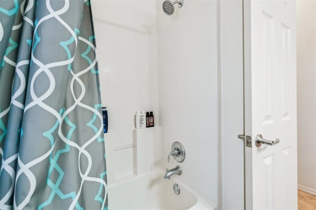 2632 SE 97th St, Moore, OK 73160 - full bath featuring shower / bath combo with shower curtain
