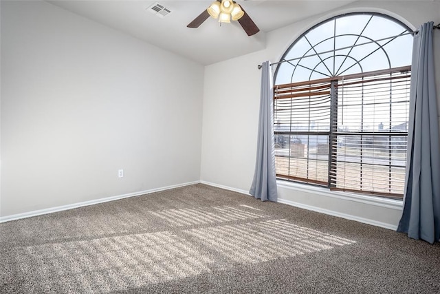 1704 Sumac Dr, Norman, OK 73071 - carpeted empty room featuring a ceiling fan, baseboards, and lofted ceiling