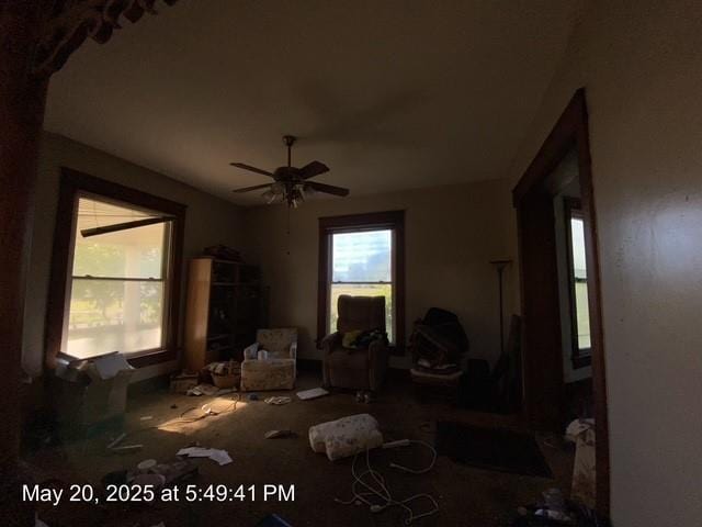 820 NW E St, Ardmore, OK 73401 - living room featuring a ceiling fan
