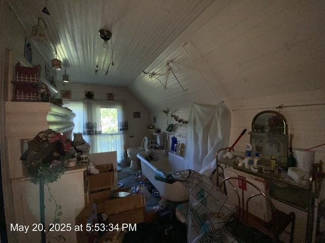 820 NW E St, Ardmore, OK 73401 - additional living space with wooden ceiling and vaulted ceiling