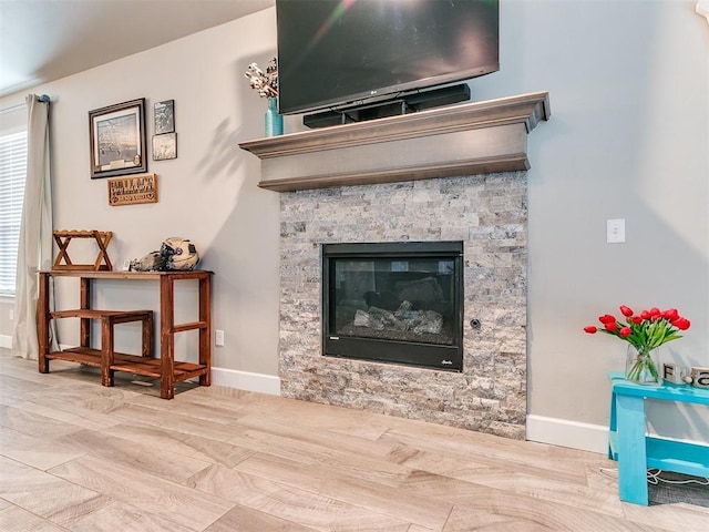 1405 Atalon Dr, Moore, OK 73160 - detailed view of baseboards and a fireplace