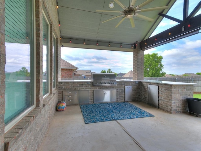 1405 Atalon Dr, Moore, OK 73160 - view of patio with a ceiling fan