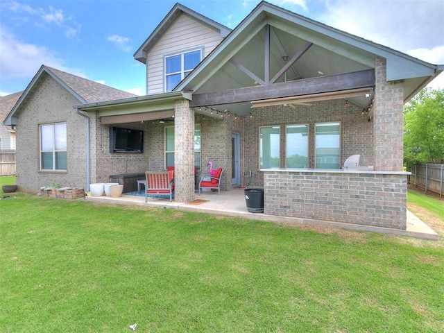 1405 Atalon Dr, Moore, OK 73160 - rear view of property featuring a patio area and brick siding