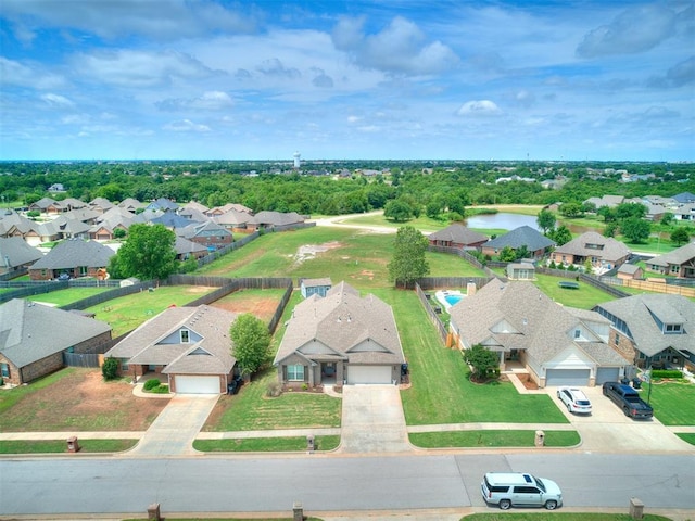 1405 Atalon Dr, Moore, OK 73160 - aerial perspective of suburban area featuring a large body of water