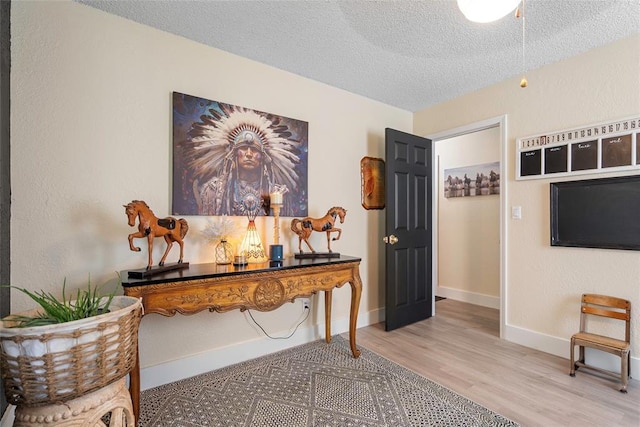 32629 S Airline Rd, Pauls Valley, OK 73075 - office area with a textured ceiling and wood finished floors