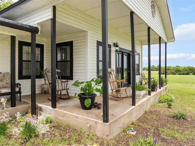 32629 S Airline Rd, Pauls Valley, OK 73075 - covered porch featuring a yard