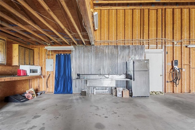 32629 S Airline Rd, Pauls Valley, OK 73075 - garage with freestanding refrigerator