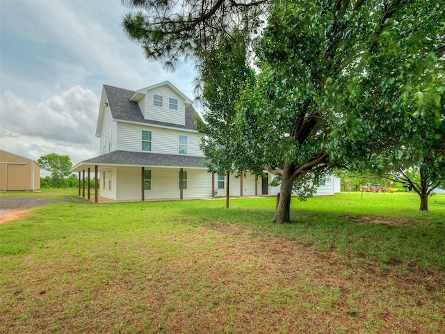 4100 S Noma Rd, Oklahoma City, OK 73150 - farmhouse featuring a front lawn and roof with shingles