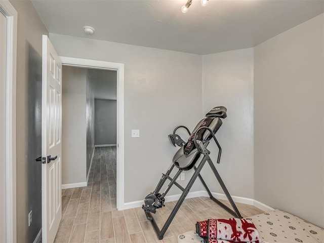 4100 S Noma Rd, Oklahoma City, OK 73150 - exercise area featuring light wood-style floors and baseboards