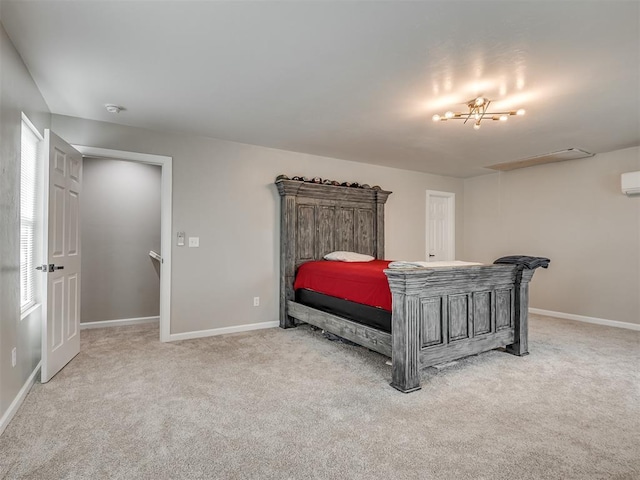4100 S Noma Rd, Oklahoma City, OK 73150 - carpeted bedroom featuring baseboards and a wall mounted AC