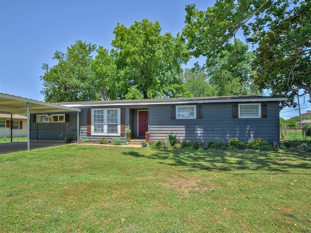 303 W Meek St, Wayne, OK 73095 - ranch-style home featuring a front lawn
