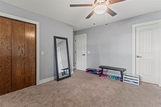 1206 N Kaiser Rd, Weatherford, OK 73096 - unfurnished bedroom featuring carpet, ceiling fan, and baseboards