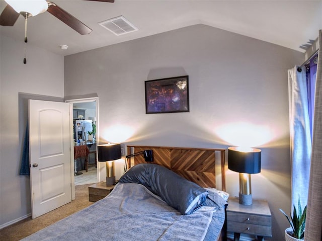12825 William Penn Blvd, Oklahoma City, OK 73120 - carpeted bedroom featuring lofted ceiling and a ceiling fan