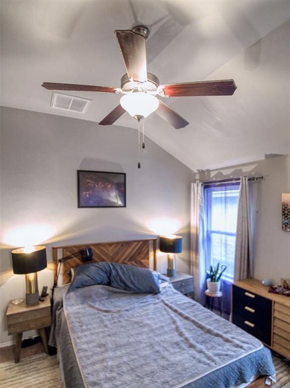 12825 William Penn Blvd, Oklahoma City, OK 73120 - bedroom with vaulted ceiling and a ceiling fan