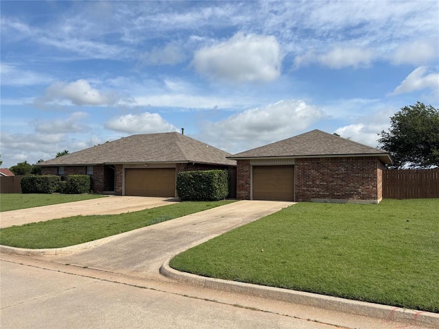 425 W Crooked Branch Way, Mustang, OK 73064 - single story home with brick siding, driveway, a garage, and a shingled roof