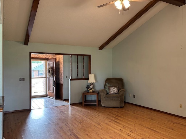 425 W Crooked Branch Way, Mustang, OK 73064 - sitting room featuring wood finished floors and a ceiling fan