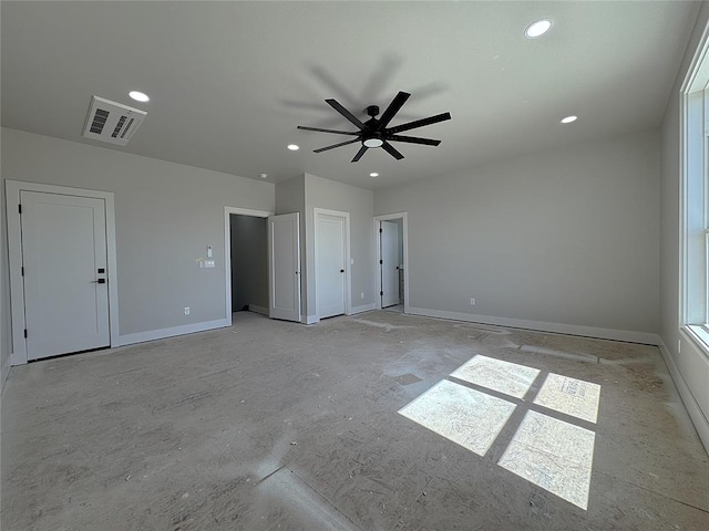 7217 NW 154th St, Edmond, OK 73013 - unfurnished bedroom featuring baseboards, recessed lighting, and ceiling fan