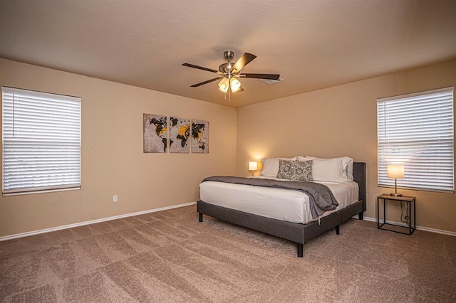 1701 Cambridge Row, The Village, OK 73120 - carpeted bedroom with baseboards and ceiling fan