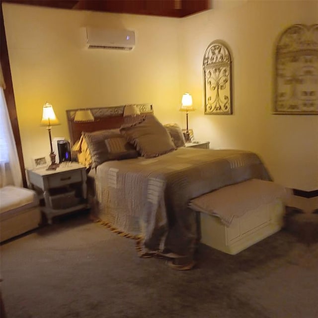300 Bayberry Rd, Broken Bow, OK 74728 - bedroom featuring a wall mounted air conditioner and carpet