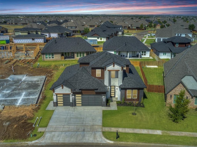 6305 NW 153rd St, Edmond, OK 73013 - aerial view at dusk of a residential view