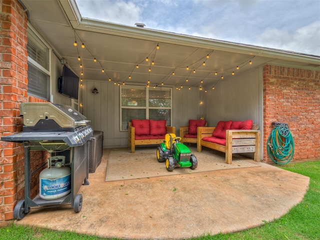 2120 NE 4th St, Moore, OK 73160 - view of patio featuring an outdoor hangout area and grilling area
