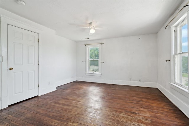 624 N Wentz St, Guthrie, OK 73044 - spare room featuring wood-type flooring, ceiling fan, and baseboards
