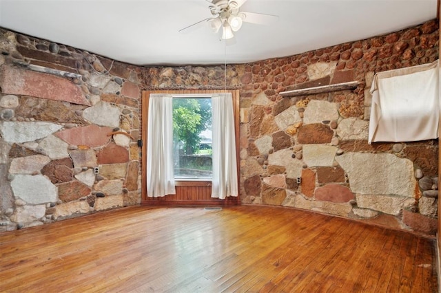 624 N Wentz St, Guthrie, OK 73044 - empty room with a ceiling fan and wood-type flooring
