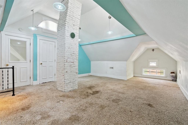 624 N Wentz St, Guthrie, OK 73044 - bonus room featuring lofted ceiling, carpet, and baseboards