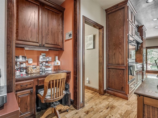 19401 N Peebly Rd, Luther, OK 73054 - office area with light wood-style floors, baseboards, and recessed lighting
