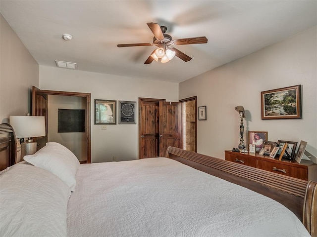 19401 N Peebly Rd, Luther, OK 73054 - bedroom featuring ceiling fan