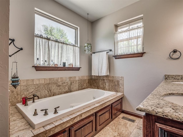 19401 N Peebly Rd, Luther, OK 73054 - full bathroom with a whirlpool tub and double vanity