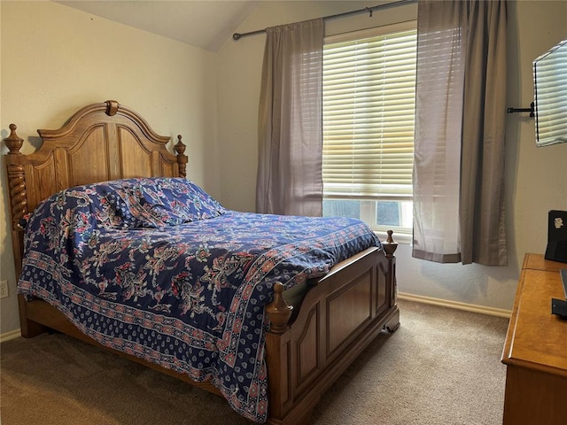 1912 SE 18th St, Moore, OK 73160 - bedroom featuring carpet floors, vaulted ceiling, and baseboards