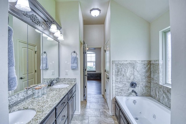 5524 SE 57th St, Oklahoma City, OK 73135 - full bathroom with double vanity and a whirlpool tub