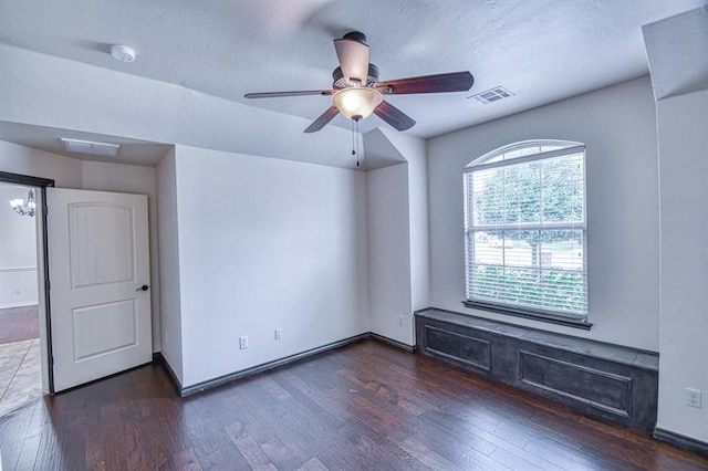 5524 SE 57th St, Oklahoma City, OK 73135 - spare room with wood finished floors, a smoke detector, ceiling fan, and baseboards