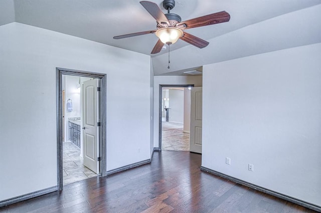 5524 SE 57th St, Oklahoma City, OK 73135 - empty room featuring ceiling fan, wood finished floors, and baseboards