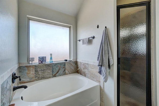 19009 Meadows Crossing Dr, Edmond, OK 73012 - full bathroom with a garden tub and a stall shower