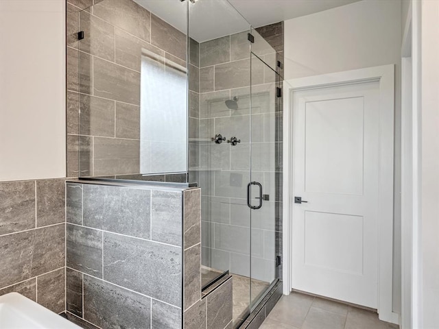 4315 Dusty Trl, Norman, OK 73072 - full bathroom featuring a stall shower and tile patterned floors