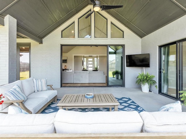 4315 Dusty Trl, Norman, OK 73072 - view of patio featuring outdoor lounge area and a ceiling fan