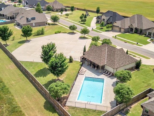4315 Dusty Trl, Norman, OK 73072 - aerial perspective of suburban area featuring a pool