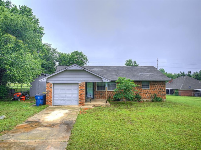 11379 Kirkwin Ln, Choctaw, OK 73020 - ranch-style house with brick siding, an attached garage, driveway, and roof with shingles