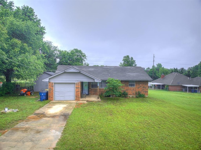 11379 Kirkwin Ln, Choctaw, OK 73020 - ranch-style home with brick siding, driveway, an attached garage, and a shingled roof